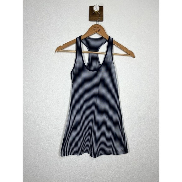 Lululemon Striped Racerback Tank Top 4 Navy Blue Stripes Luon - Picture 1 of 2